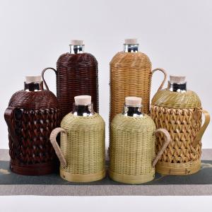 手工竹编热水瓶传统复古暖瓶家用老式小容量保温瓶玻璃胆怀旧水壶